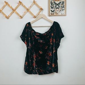 LOFT crushed velvet boho soft plus size top